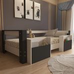 Ninnimo M1-14 Montessori 90x190 cm Beyaz Antrasit Karyola