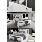 Ninnimo Ninnimo Arya Çift Kişilik 160X200 Yatak Uyumlu Beyaz Mdf Çekmeceli Karyola - Maçy-1 - 160 x 200 cm