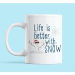 Nino Store Kardan Adam Snow Yılbaşı Temalı Yeni Yıl Hediyelik Baskılı Kupa Bardak - 300 ml - Beyaz