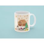 Nino Store Kurabiye Adam ve Kadın Kurabiye Evi Yılbaşı Kutlamalı Merry Christmas Özel Hediyelik Kupa Bardak - Beyaz - 300 ml
