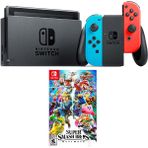 Nintendo Switch Neon Red Blue + Super Smash Bros Ultimate