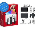 Nintendo Switch Oled 64 Gb Aksesuarlı Konsol - Beyaz - Türkiye Uyumlu Şarj Adaptörlü