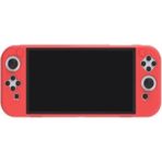 Nintendo Switch Oled El Destekli Grip Tasarımlı Koruyucu Silikon Kılıf Kırmızı