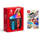 Nintendo Switch OLED Kırmızı Mavi Oyun Konsolu + Super Mario Party Oyun