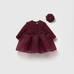 Nipperland Kız Bebek Bordo Triko Elbise - 6 - 9 Ay