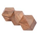 NIRMAN Akasya Ahşap Dekoratif Ahşap Top Merkez Parçası veya Bireysel Kullanım için Oturma, Yemek Odası, Sehpa Orta Parça Ev Dekoru (3 "x 3" x 3"), (3'lü Set)