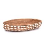 NIRMAN Mango Ahşap Dekoratif Kase Masa Orta Parça Yemek Oturma Odası Ev Mutfak Dekoru (35,5 cm x 15,2 cm x 5,8 cm)