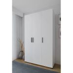 Niro 3 Kapaklı Gardrop, Askılı Ve Raflı, 120 Cm, Beyaz
