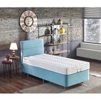 Niron Cozy 100x200 cm Mavi Tek Kişilik Baza Başlık Yatak Seti