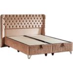 Niron Elegance 100x200 cm Tek Kişilik Krem Babyface Kumaş Baza ve Başlık Takımı
