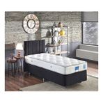 Niron Juliette 80x180 cm Tek Kişilik Yatak Siyah Kumaş Lüks Baza Başlık Takımı