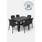 Niron Maya 6 Kişilik Rattan Plastik Bahçe Masa Sandalye Takımı Özel Teslimat Ve Montaj Kahverengi