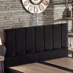 Niron Piano Lite Çift Kişilik Yatak Başlığı - 200 cm Siyah Kumaş Başlık
