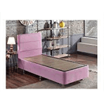 Niron Pinky Baza ve Başlık 100x200 cm Tek Kişilik Sandıklı Pembe Kumaş Baza ve Başlığı