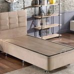 Niron Polo 120x200 cm Tek Kişilik Sütlü Kahve Silinebilir Soho Kumaş Baza ve Başlık Seti