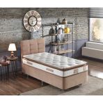 Niron Queen 100x200 cm Tek Kişilik Pedli Yatak Seti - Sütlü Kahve Kumaş Baza, Başlık ve Yatak Takımı - 100 x 200 cm