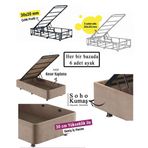 Niron Rama 100x200 cm Soho Kumaş Tek Kişilik Sütlü Kahve Kumaş Baza ve Başlığı