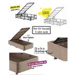 Niron Rama 90x190 cm Soho Kumaş Tek Kişilik Sütlü Kahve Kumaş Baza ve Başlığı
