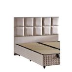 Niron Star Başlık 90 Cm Tek Kişilik Krem Keten Kumaşlı Modern Lüks Yatak Başlığı / Baza Başlığı
