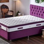 Niron Violet Baza Ve Başlık Seti 120x200 cm Tek Kişilik Sandıklı Mor Kumaş Baza Ve Başlığı