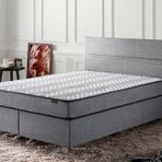 Niron W. Cotton 100x200 cm Tek Kişilik Pedli Yatak Baza Başlık Takımı - Kumaş Baza, Başlık ve Yatak Seti