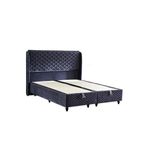 Niron Yatak Baklava Antrasit Kumaş 100x200 cm Tek Kişilik Metal Baza ve Başlık Takımı