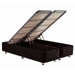 Niron Yatak Ela 150x200 cm Silinebilir Soho Kumaş Çift Kişilik Sandıklı Siyah Kumaş Baza