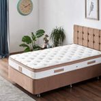 Niron Yatak Latte 120x200 cm Tek Kişilik Baza Başlık Seti - Sert , Kumaş Baza ve Başlık Takımı