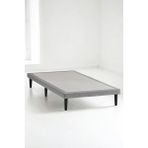 Niron Yatak Niron Slim Karyola - 120X200 Tek Kişilik Baza - Metal Iskeletli, Yüksek Ayaklı ve Keten Kumaşlı - Açık Gri - 120 x 200 cm