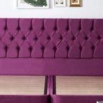 Niron Yatak Purple 140 cm Mor Kumaş Baza ve Karyola Çift Kişilik Yatak Başlığı