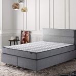 Niron Yatak Silver Baza Başlık Seti Full Ortopedik Gri Keten Baza Başlık 100x200