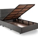 Niron Yatak Silver Baza ve Başlık Seti 120x200 cm Tek Kişilik Kaydırmaz Kumaşlı Gri Keten Baza ve Başlığı