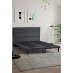 Niron Yatak Slim Baza ve Başlık Takımı 180x200 Çift Kişilik Gri Kumaş Kaplı Metal Karyola ve Başlık Seti