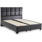 Niron Yatak Star Baza ve Başlık Seti 140X190 cm Çift Kişilik Antrasit Keten Kumaşlı Lüks Baza ve Başlık Takımı - 140 x 190 cm