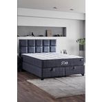 Niron Yatak Star Seti 100x200 cm Tek Kişilik Yaylı Sert Ortopedik Antrasit Lüks Baza Başlık Takımı