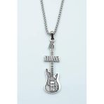 Nirvana Elektro Gitar Gümüş Kaplama Örme Zincir Kolye