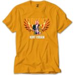 Nirvana Kurt Cobain Guitar Angel Sarı Tişört Liyada - 5XL