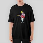 Nirvana Kurt Cobain Siluet Oversize Siyah Tişört