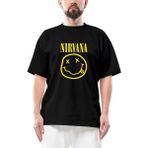 Nirvana Logo Oversize Siyah Tişört - XL