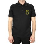 Nirvana Logo Polo Yaka Siyah Tişört - XL