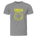 Nirvana Smiley Face Gri Tişört