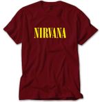 Nirvana Yazı Sarı Kırmızı Tişört - L