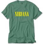 Nirvana Yazı Sarı Yeşil Tişört Liyada - 3XL