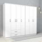 Nisa 7 Kapılı 2 Çekmeceli 14 Raflı Geniş Gardrop Beyaz - Grd1201