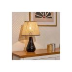 Nisa Luce 37x20x20 cm Siyah Krem Konik Seramik Abajur