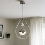 Nisa Luce Damla Taşlı Krom 35 cm Led Avize
