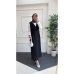 Nisa Nalbantoğlu Krep Düz Kesim tesettür jile Elbise - Siyah - 36 - 38