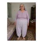 Nisa Süper Battal Çiçek Desenli Ağlı Anne Pijama Altı Paça Lastikli Don (Karışık Renk)