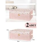 Nisahometeks 2 Adet Baby Baza Boy Kapaklı Kutu Hurç - Pembe