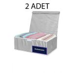 Nisahometeks 2 Adet Baza & Çekyat Altı Kutu Hurç 50X40X19 cm - Gri - Tek Ebat
